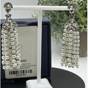 Jenny Packham Designer Wedding Dare To Shine Crystal White Pearl Dangle Earring